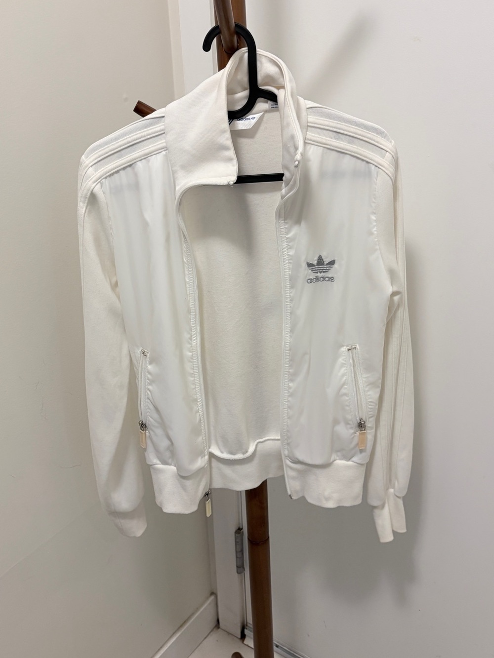 adidas White Trefoil Track Jacket